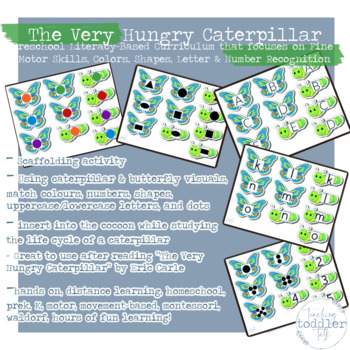 Preview of Letter/Number/Shapes Recognition - Adapted Book Series - Caterpillar Theme