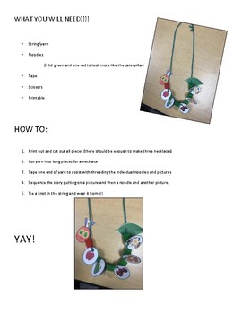 Preview of The Very Hungry Caterpillar SEQUENCING necklace