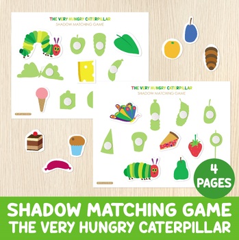 Preview of The Very Hungry Caterpillar Shadow Matching Activity, Game, Centers, Eric Carle
