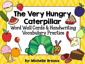 The Very Hungry Caterpillar Word Wall and Vocabulary Handwriting