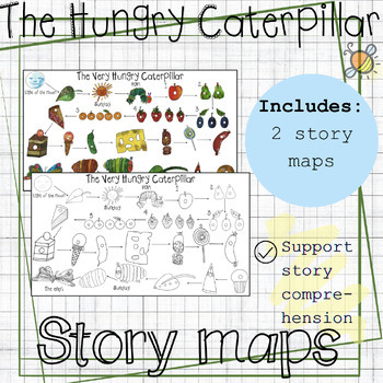 Preview of The Very Hungry Caterpillar book companion Story maps | Speech language therapy