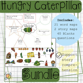 Preview of The Very Hungry Caterpillar BUNDLE book companion | Speech language therapy