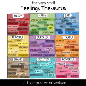 Preview of The Very Small Feeling Thesaurus: A Free Social Emotional Learning Poster