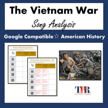 Preview of The Vietnam War Protest Song Analysis (Google Compatible)