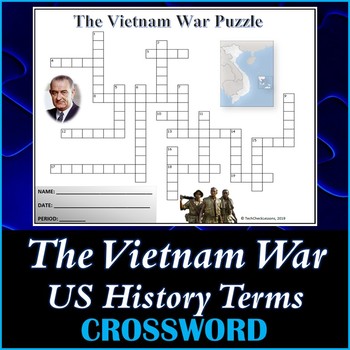 The Vietnam War US History Crossword Puzzle Activity Worksheet TPT
