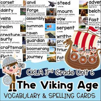 Preview of The Viking Age CKLA Unit 6 Vocabulary and Spelling Cards