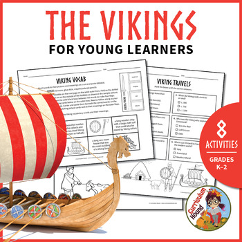 Preview of The Vikings for Young Learners | Unit Study, Worksheets