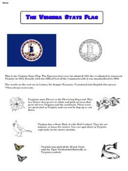 Preview of The Virginia Flag & Symbols