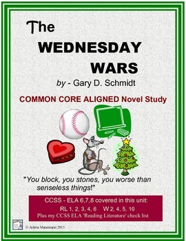 Preview of The WEDNESDAY WARS Novel Study:  Common Core Aligned