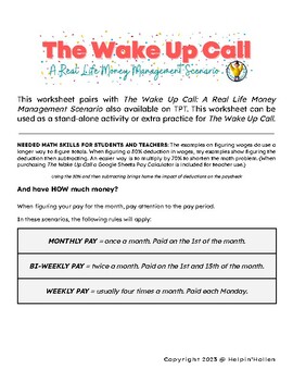 Preview of The Wake Up Call: Figurin' Weekly Pay