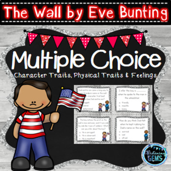 Preview of The Wall by Eve Bunting Character Traits Task Cards | Inferring Character Traits