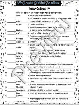 Preview of The War Continues~Match'Em Voc #19~Social Studies Weekly~NO PREP