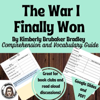 Preview of The War I Finally Won Comprehension Questions and Vocabulary (Google and PDF)