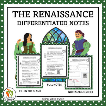 Preview of The Renaissance Differentiated Notemaking Sheets