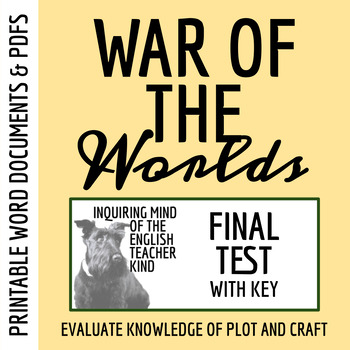 Preview of The War of the Worlds Test and Answer Key (Printable)