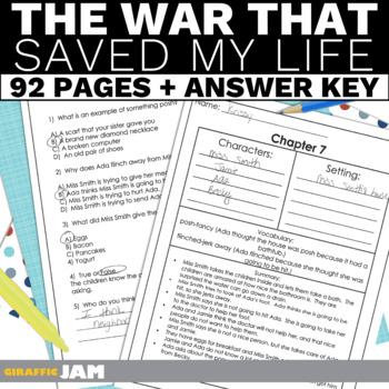 Preview of The War that Saved My Life Study Guide Chapter Summary Comprehension Quizzes