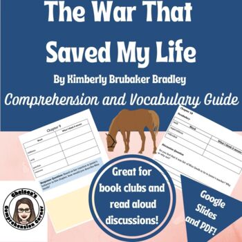 Preview of The War That Saved My Life Comprehension and Vocabulary (Google and PDF)
