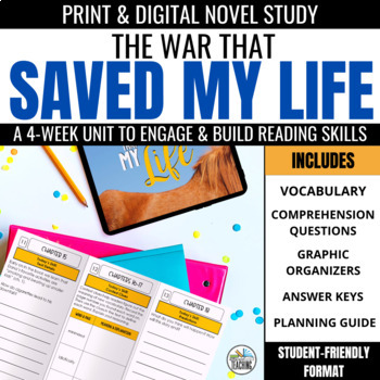 Preview of The War that Saved My Life Novel Study Bundle: Comprehension & Vocabulary