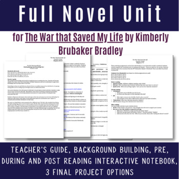 Preview of The War that Saved My Life by Kimberly Brubaker Bradley Full Novel Unit