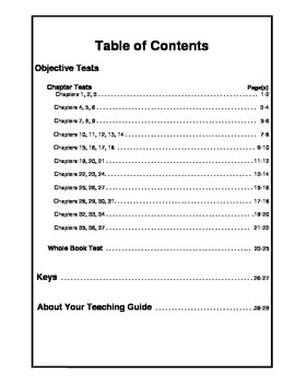 War with Grandpa Objective Tests Teaching Guide by Margaret Whisnant