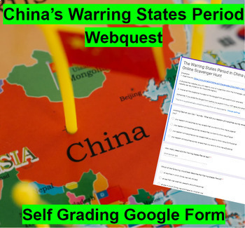 Preview of The Warring States Period China Online Scavenger Hunt Webquest Digital Resource