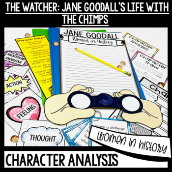 Preview of The Watcher Jane Goodall Reading Comprehension Activities Women's History Month