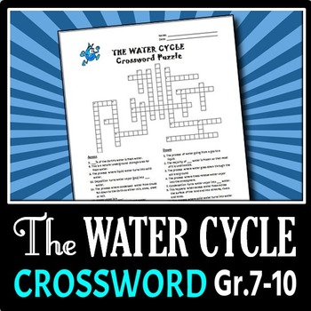 The Water Cycle - Crossword Editable by Tangstar Science | TpT