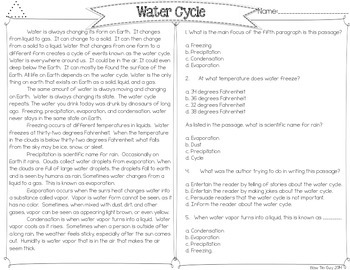 The Water Cycle Differentiated Close Reading Passages & Questions