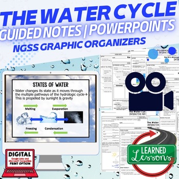 Preview of Water Cycle Guided Notes and PowerPoints NGSS, Science Guided Notes