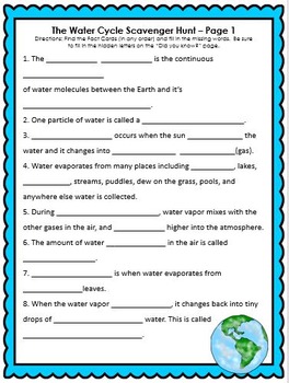 Earth Science - Water Cycle Activity by Created by Kelly Ann | TpT