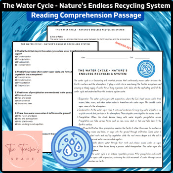 Preview of The Water Cycle - Nature's Endless Recycling System Reading Comprehension Pass..