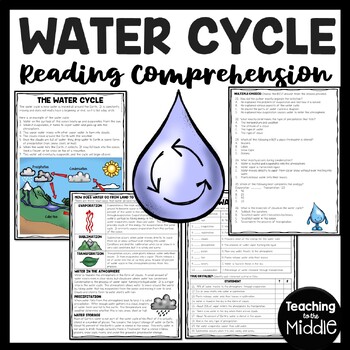 Preview of The Water Cycle Reading Comprehension Worksheet Informational Text Science