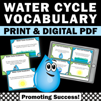 Preview of The Water Cycle Task Cards Environmental Science Centers Digital Easel Printable