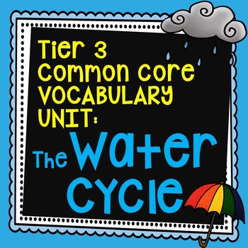 Preview of The Water Cycle Vocabulary Unit, Water Cycle Tier 3