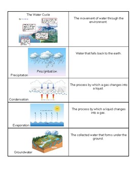 Preview of The Water Cycle and Severe Weather Vocabulary Cards