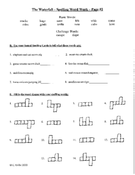 The Waterfall Word Work Spelling Vocabulary By Christie Uribe