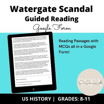 Preview of The Watergate Scandal Guided/Close Reading Google Form
