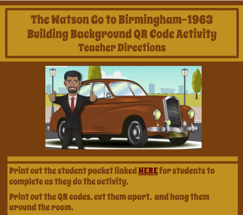 Preview of The Watson's Go To Birmingham-1963-Building Background QR Code Activity