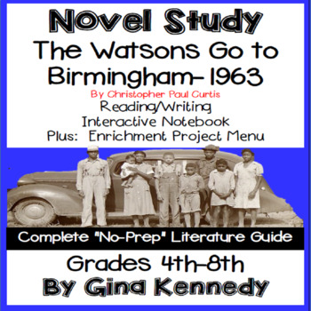 Preview of The Watsons Go To Birmingham-1963 Novel Study & Project Menu; Digital Option
