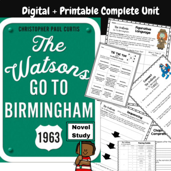 Preview of The Watsons Go To Birmingham Novel Study Complete Reading Unit