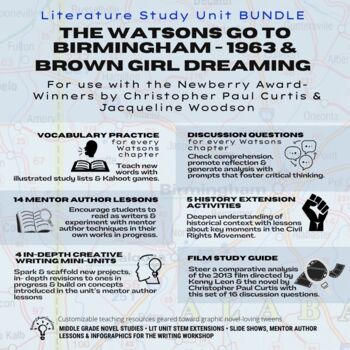 Preview of The Watsons Go to Birmingham & Brown Girl Dreaming: A Lit Study Unit BUNDLE