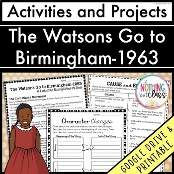Preview of The Watsons Go to Birmingham 1963 | Activities & Projects | Worksheets & Digital