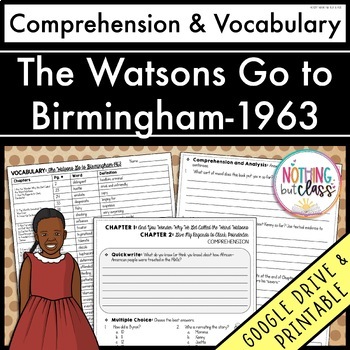 Preview of The Watsons Go to Birmingham 1963 | Comprehension Questions and Vocabulary