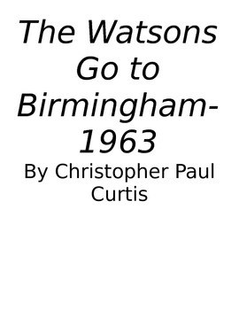 Preview of The Watsons Go to Birmingham-1963 Literature Circle Assignment Packet