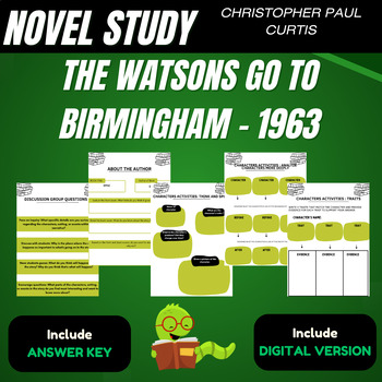 Preview of The Watsons Go to Birmingham – 1963 by Christopher Paul Curtis Novel Study