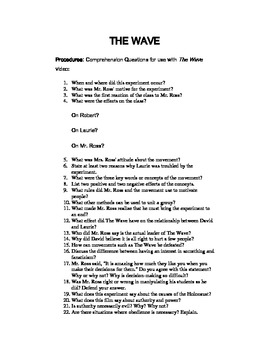 Preview of The Wave Movie Questions: Adolf Hitler, propaganda, and obedience