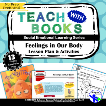 Preview of The Way I Feel - Feelings in Our Body - PreK-2 No Prep Lesson & Activities