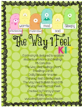 Preview of The Way I Feel Primary Kit to teach about feelings and emotions