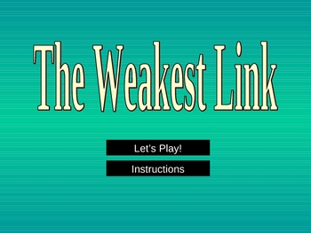 Preview of The Weakest Link PowerPoint Game Show Template Zoom GOOGLE Slides