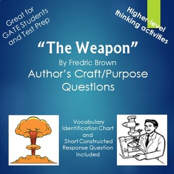 Preview of The Weapon by Fredric Brown Author's Purpose Questions and Activities